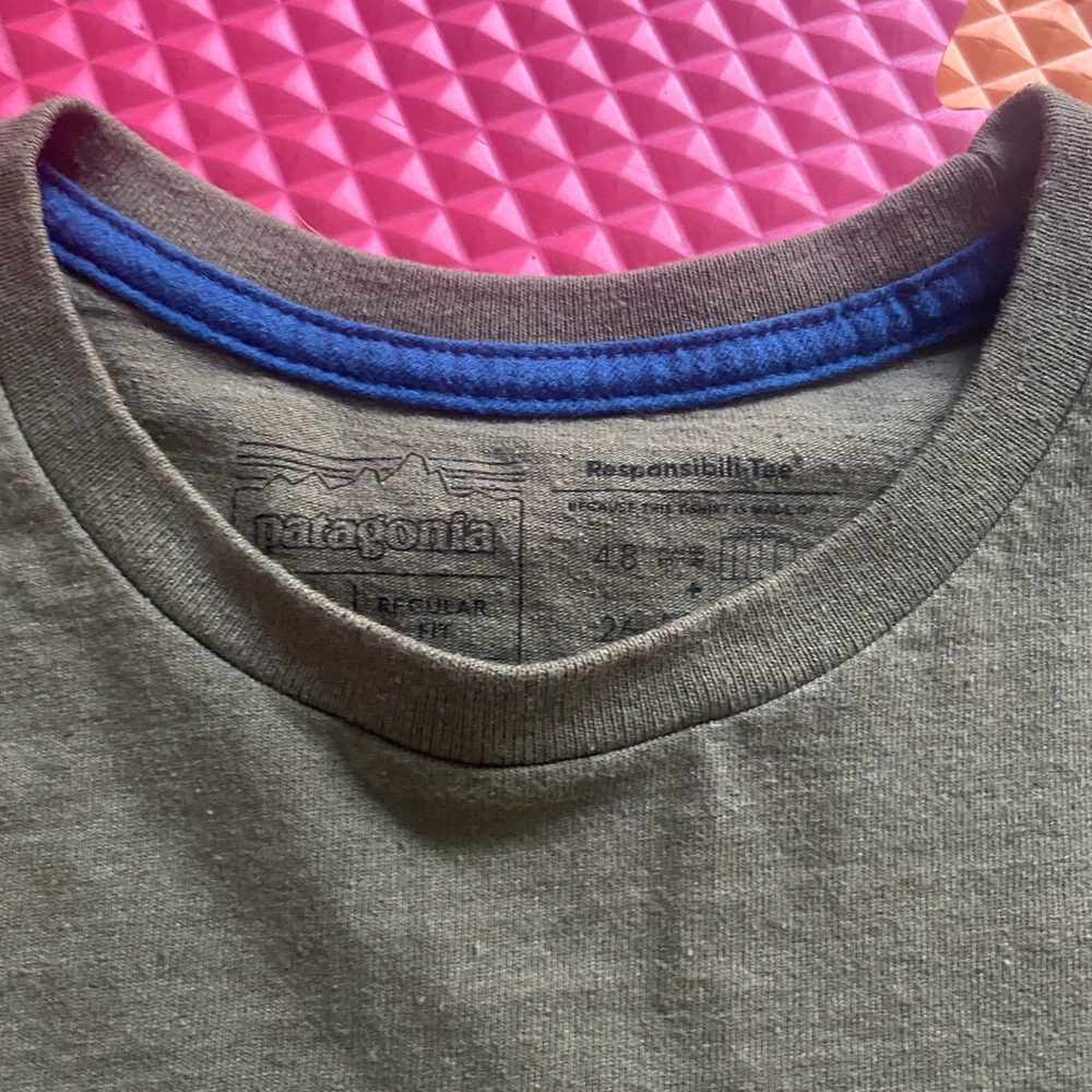 Patagonia Forest Green Short Sleeve Tee regular fit size M - Picture 3 of 9